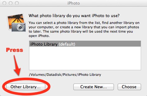 iPhoto Image Library Selection