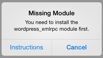wordpress_xmlrpc module not installed dialog