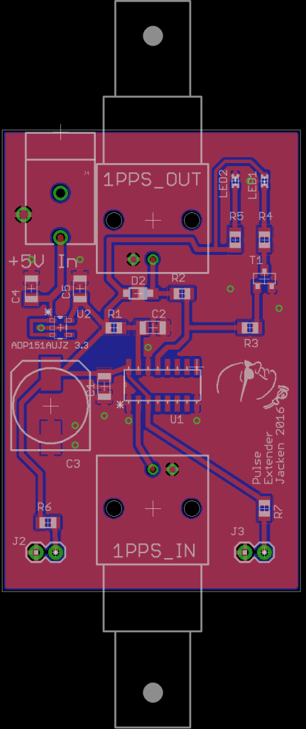 PCB of 1 PPS Pulse Extender