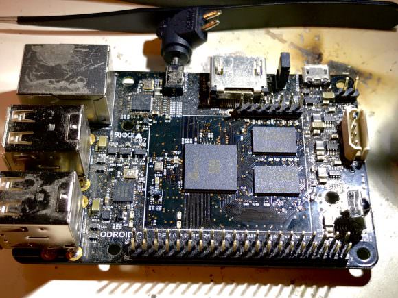 image of Odroid C2 with Heatsink Removed