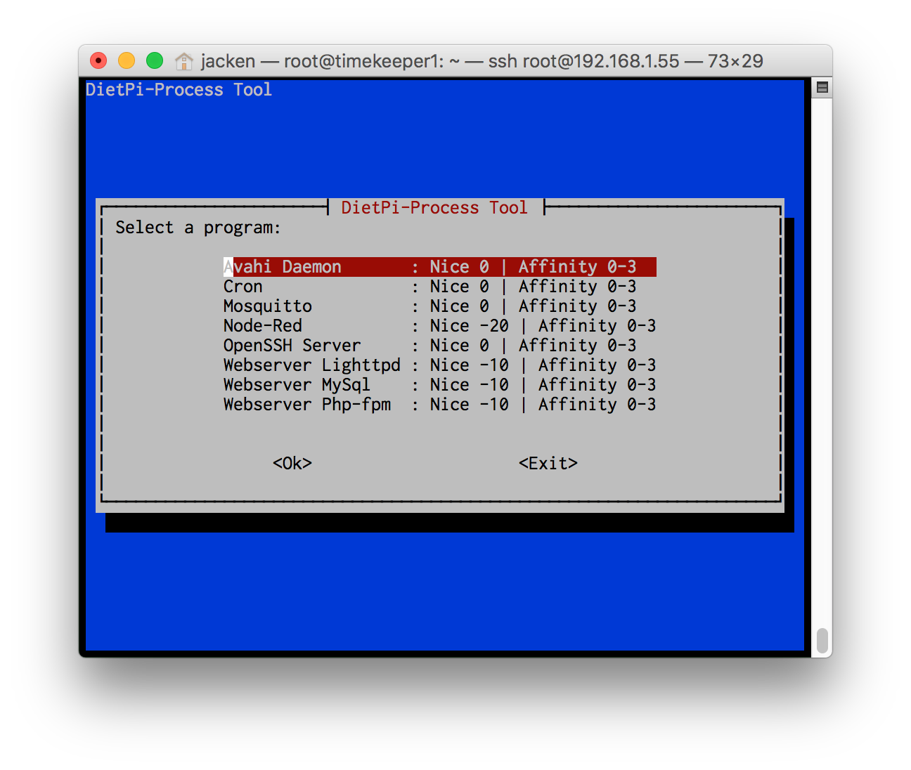 DietPi Process Tool Screenshot