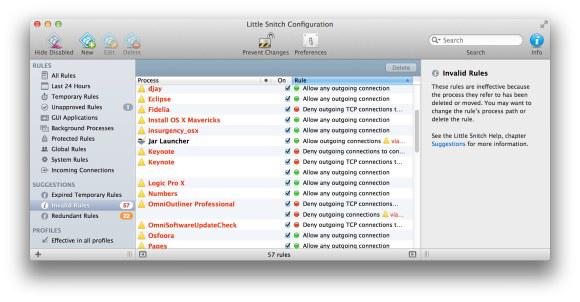 Little Snitch Invalid Rules window
