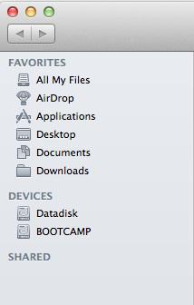 OS X Finder sidebar