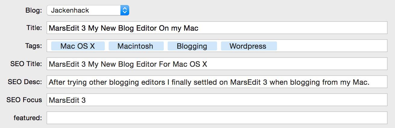 Seo settings dialog