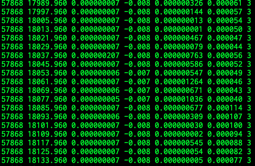screenshot of the loopstats output on an Odroid C2