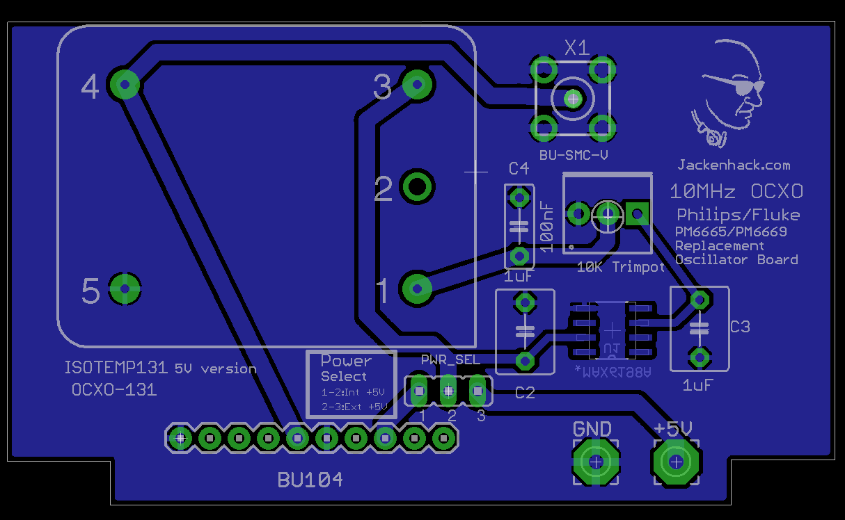 10MHz OCXO PCB upgrade for Philips-Fluke Model PM6665 and PM6669