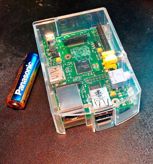 Raspberry Pi in clear case