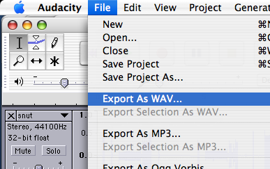Audacity Export