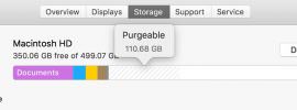 Screenshot of Disk Utility showing Purgeable part of volume