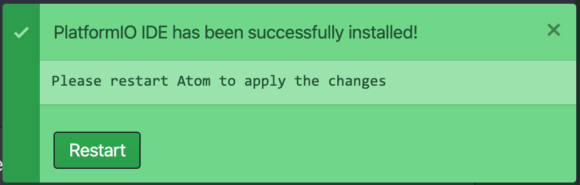 Atom Editor Restart dialog box